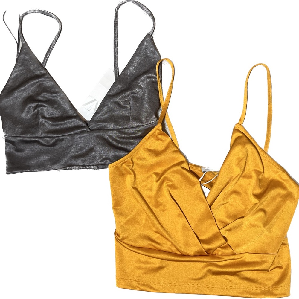 NWT🏷️ BOTH Zara crop tops SZ S